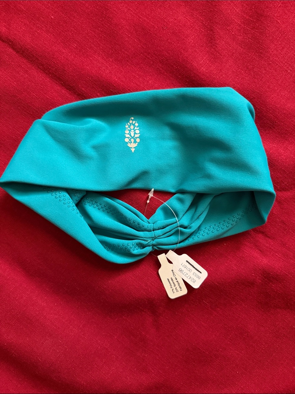 NWT FREE PEOPLE Slam Dunk Silicone Grip Soft Headband-Teal